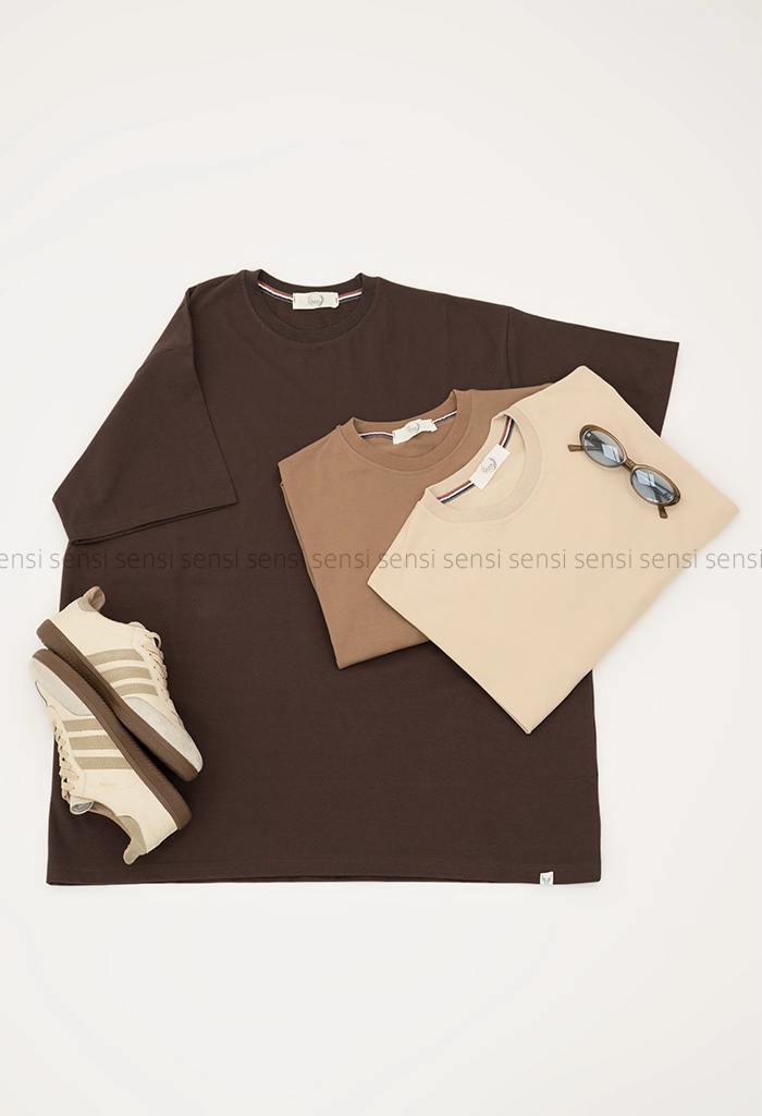 تیشرت لانگ پنبه رنگی کد1005339